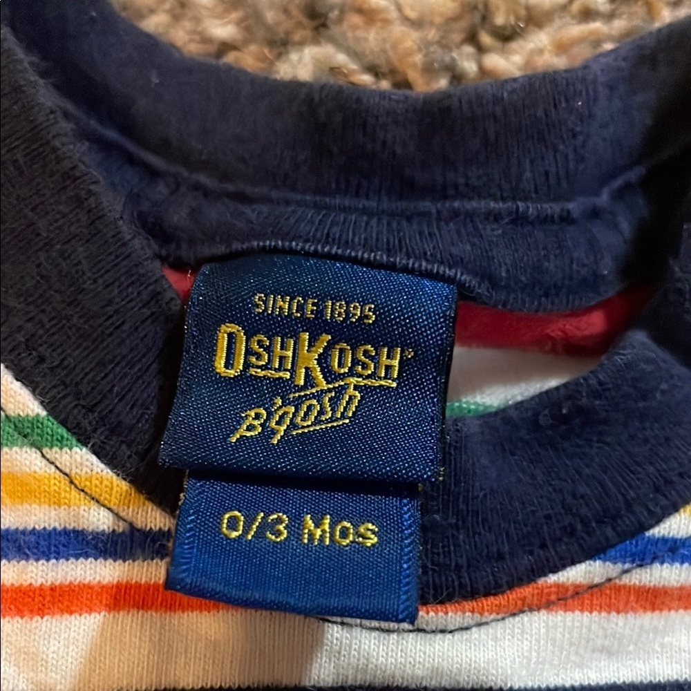 OshKosh B'gosh Boys Colorful Striped Onesie and Blue Jeans Set - Picture 12 of 12